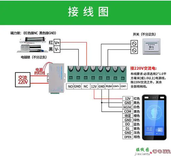 门禁接线图，门禁接线图方法图解  第6张